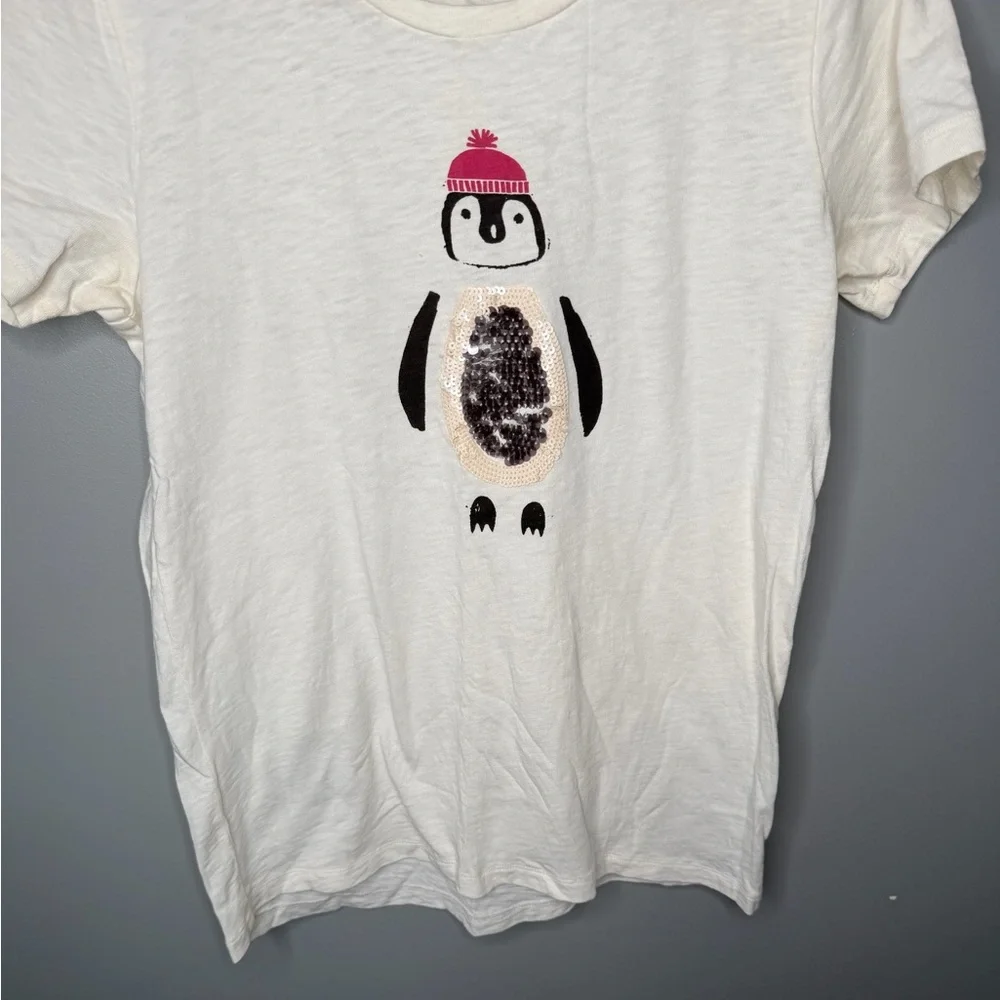 J. Crew Sequin Penguin Collector T